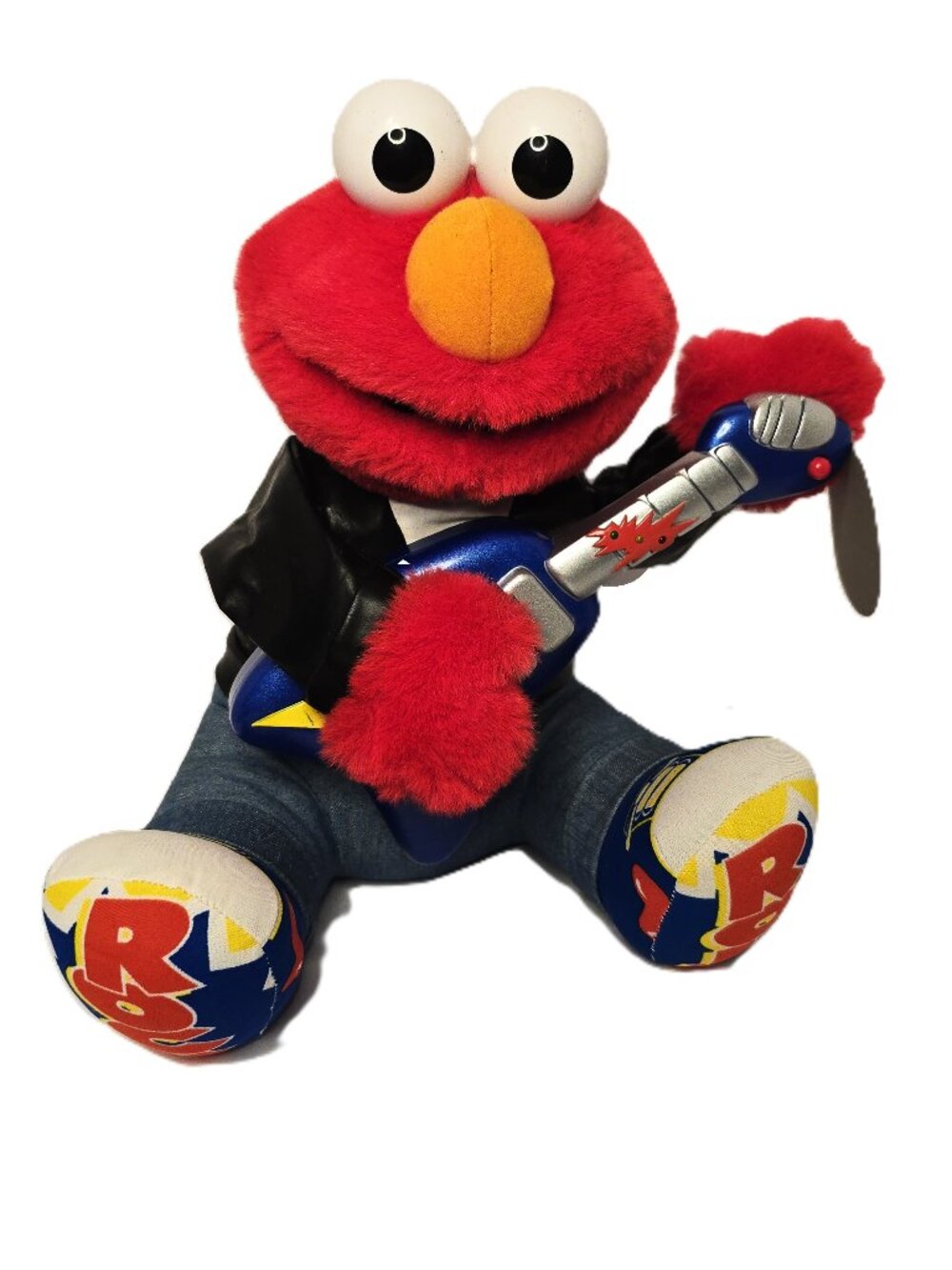 Vintage Rock N Roll Elmo Tyco 1998 Sings Shakes Tested Works Guitar Sesame St